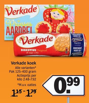 Promoties Verkade koek - Verkade - Geldig van 19/02/2018 tot 25/02/2018 bij Albert Heijn