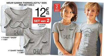 Promotions 2 t-shirts thermolactyl bedrukt + effen - Produit Maison - Damart - Valide de 02/01/2018 à 15/06/2018 chez Damart