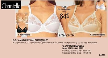 Promoties Amazone van chantelle, zonder beugels - Chantelle - Geldig van 02/01/2018 tot 15/06/2018 bij Damart