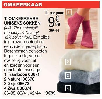 Promotions Omkeerbare uniseks sokken - Produit Maison - Damart - Valide de 02/01/2018 à 15/06/2018 chez Damart