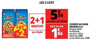 Promoties Cookies au daim granola lu - Lu - Geldig van 21/02/2018 tot 27/02/2018 bij Auchan