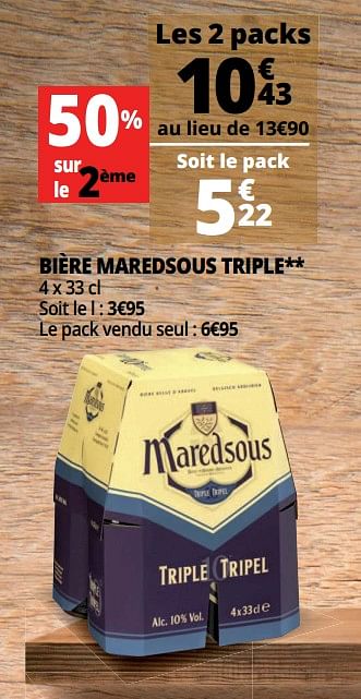 Promotions Bière maredsous triple - Maredsous - Valide de 21/02/2018 à 27/02/2018 chez Auchan Ronq