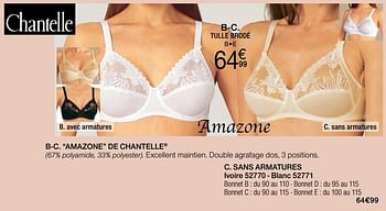 Promoties Amazone de chantellesans armatures - Chantelle - Geldig van 02/01/2018 tot 15/06/2018 bij Damart