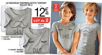 Promoties Les 2 t-shirts thermolactyl imprimé + uni - Huismerk - Damart - Geldig van 02/01/2018 tot 15/06/2018 bij Damart
