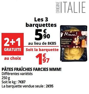 Promotions Pâtes fraîches farcies mmm! - Produit Maison - Auchan Ronq - Valide de 21/02/2018 à 27/02/2018 chez Auchan Ronq