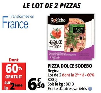 Promotions Pizza dolce sodebo regina - Sodebo - Valide de 21/02/2018 à 27/02/2018 chez Auchan Ronq