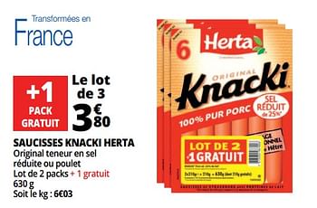 Promotions Saucisses knacki herta - Herta - Valide de 21/02/2018 à 27/02/2018 chez Auchan Ronq