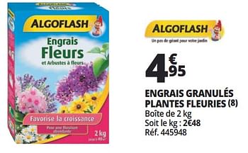 Promotions Algoflash engrais granulés plantes fleuries - Algoflash - Valide de 21/02/2018 à 06/03/2018 chez Auchan Ronq