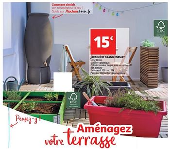Promotions Jardinière grand format - Produit Maison - Auchan Ronq - Valide de 21/02/2018 à 06/03/2018 chez Auchan Ronq