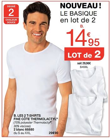 Promotions Les 2 t-shirts fine côte thermolactyl - Produit Maison - Damart - Valide de 02/01/2018 à 15/06/2018 chez Damart