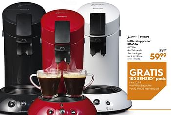 Promoties Philips koffiezetapparaat senseo hd6554-60 - Philips - Geldig van 19/01/2018 tot 28/02/2018 bij Blokker