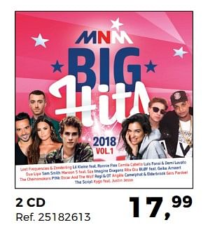 Promoties 2 cd mnm big hits - Huismerk - Supra Bazar - Geldig van 20/02/2018 tot 20/03/2018 bij Supra Bazar