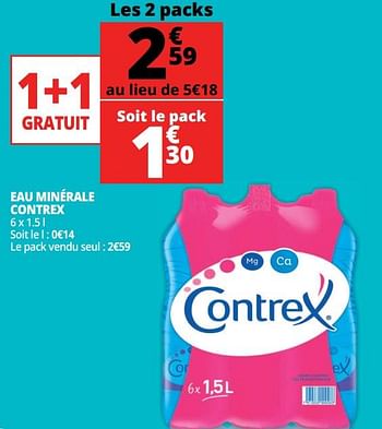 Promotions Eau minérale contrex - Contrex - Valide de 21/02/2018 à 27/02/2018 chez Auchan Ronq