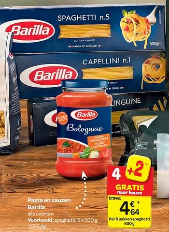 Promoties Pasta en sauzen barilla - Barilla - Geldig van 21/02/2018 tot 05/03/2018 bij Carrefour