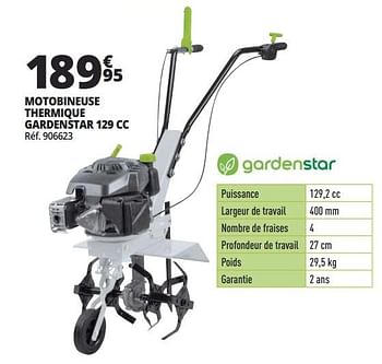 Promotions Gardenstar motobineuse thermique gardenstar 129 cc - GardenStar - Valide de 21/02/2018 à 06/03/2018 chez Auchan Ronq