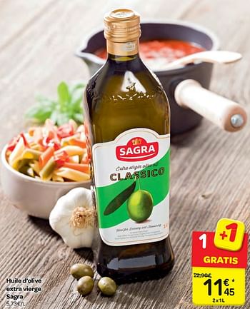 Promotions Huile d`olive extra vierge sagra - Sagra - Valide de 21/02/2018 à 05/03/2018 chez Carrefour
