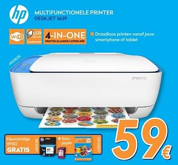 Promotions Hp multifunctionele printer deskjet 3639 - HP - Valide de 26/02/2018 à 25/03/2018 chez Krefel