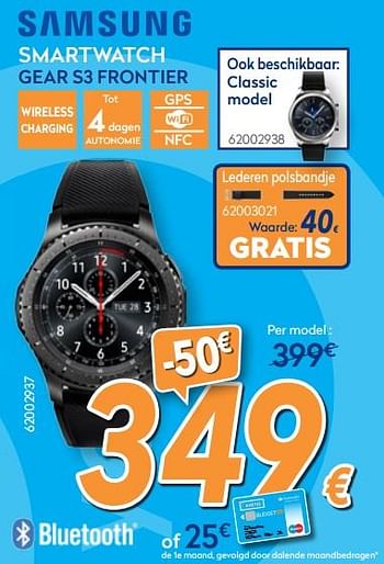 Promoties Samsung smartwatch gear s3 frontier - Samsung - Geldig van 26/02/2018 tot 25/03/2018 bij Krefel