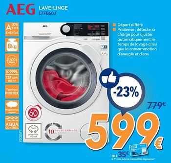 Promotions Aeg lave-linge l7fb60j - AEG - Valide de 26/02/2018 à 25/03/2018 chez Krefel