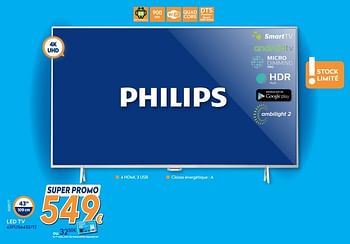 Promoties Philips led tv 43pus6432-12 - Philips - Geldig van 26/02/2018 tot 25/03/2018 bij Krefel