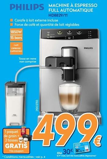 Promoties Philips machine à espresso full automatique hd8829-11 - Philips - Geldig van 26/02/2018 tot 25/03/2018 bij Krefel