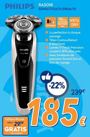 Promoties Philips rasoir sensotouch s9041-12 - Philips - Geldig van 26/02/2018 tot 25/03/2018 bij Krefel