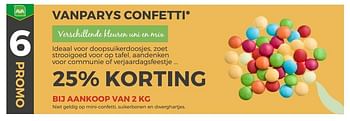 Promoties 25% korting vanparys confetti - Van Parys - Geldig van 01/03/2018 tot 10/04/2018 bij Ava