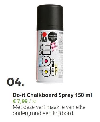 Promoties Do-it chalkboard spray 150 ml - Marabu - Geldig van 01/03/2018 tot 10/04/2018 bij Ava