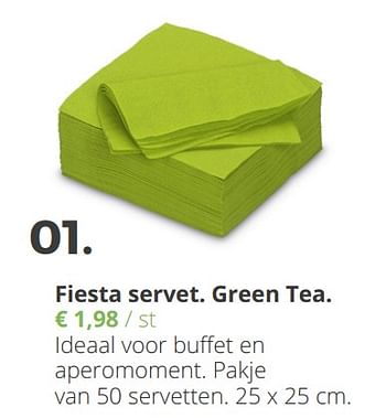 Promoties Fiesta servet. green tea - Fiesta - Geldig van 01/03/2018 tot 10/04/2018 bij Ava