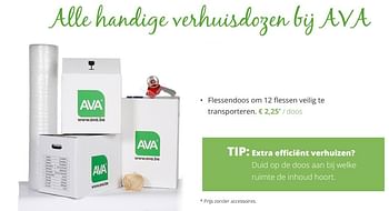 Promoties Flessendoos om 12 flessen veilig te transporteren - Huismerk - Ava - Geldig van 01/03/2018 tot 10/04/2018 bij Ava