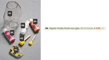 Promoties Rayher chalky finish voor glas fuchsia - Rayher - Geldig van 01/03/2018 tot 10/04/2018 bij Ava