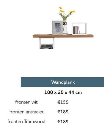 Promotions Wandplank - Produit Maison - Xooon - Valide de 01/11/2017 à 30/04/2018 chez Xooon
