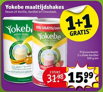Promoties Shake aardbei - Yokebe - Geldig van 27/02/2018 tot 11/03/2018 bij Kruidvat