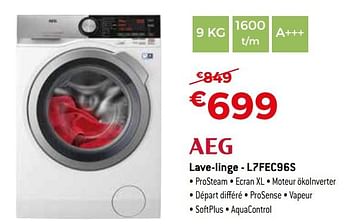 Promotions Aeg lave-linge - l7fec96s - AEG - Valide de 19/02/2018 à 31/03/2018 chez Exellent