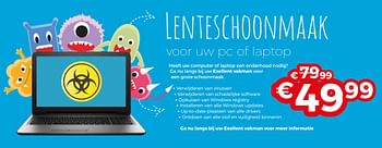 Promoties Onderhoud computer of laptop - Huismerk - Exellent - Geldig van 19/02/2018 tot 31/03/2018 bij Exellent