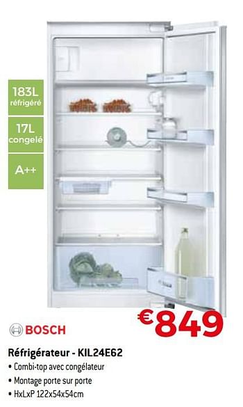 Promotions Bosch réfrigérateur - kil24e62 - Bosch - Valide de 19/02/2018 à 31/03/2018 chez Exellent