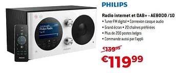 Promotions Philips radio internet et dab+ - ae8000 -10 - Philips - Valide de 19/02/2018 à 31/03/2018 chez Exellent