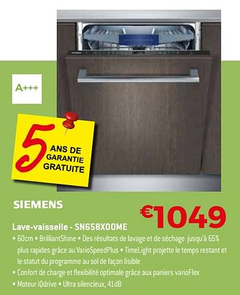 Promotions Siemens lave-vaisselle - sn658x00me - Siemens - Valide de 19/02/2018 à 31/03/2018 chez Exellent