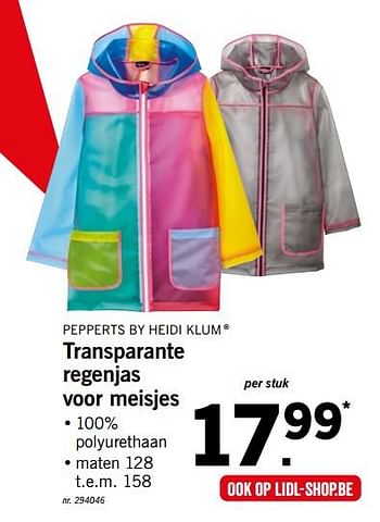 zijde Amuseren vrije tijd Pepperts Transparante regenjas voor meisjes - Promotie bij Lidl
