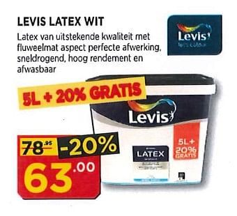 Promotions Levis latex wit - Levis - Valide de 01/03/2018 à 24/03/2018 chez Bouwcenter Frans Vlaeminck