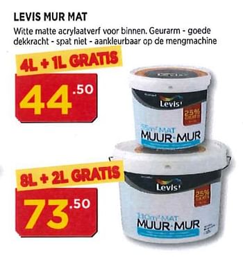 Promoties Levis mur mat - Levis - Geldig van 01/03/2018 tot 24/03/2018 bij Bouwcenter Frans Vlaeminck