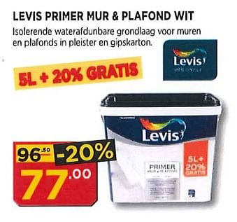 Promoties Levis primer mur + plafond wit - Levis - Geldig van 01/03/2018 tot 24/03/2018 bij Bouwcenter Frans Vlaeminck