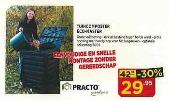 Promoties Practo tuincomposter eco-master - Practo - Geldig van 01/03/2018 tot 24/03/2018 bij Bouwcenter Frans Vlaeminck