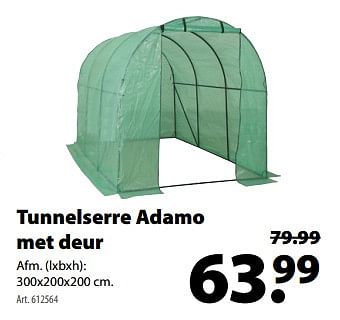 Promoties Tunnelserre adamo met deur - Huismerk - Gamma - Geldig van 07/03/2018 tot 19/03/2018 bij Gamma