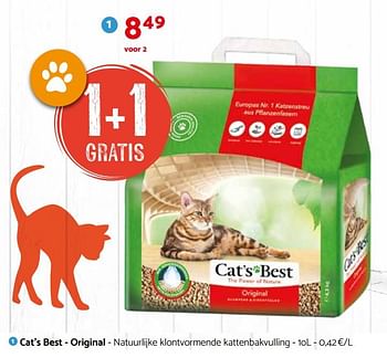 Promoties Cat`s best - original - natuurliike klontvormende kattenbakvulling - Cat's best - Geldig van 28/02/2018 tot 11/03/2018 bij Tom&Co