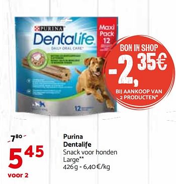 Promoties Purina dentalife snack voor honden - Purina - Geldig van 28/02/2018 tot 11/03/2018 bij Tom&Co