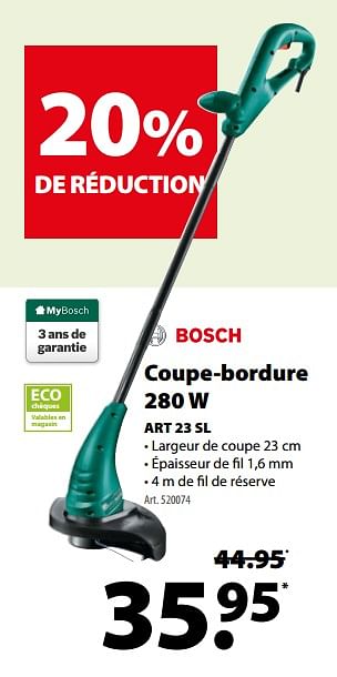 Promotions Bosch coupe-bordure 280 w art 23 sl - Bosch - Valide de 07/03/2018 à 19/03/2018 chez Gamma
