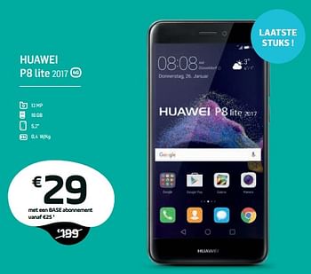 Promoties Huawei p8 lite 2017 - Huawei - Geldig van 01/03/2018 tot 01/04/2018 bij Base