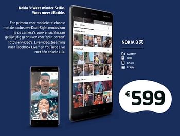 Promoties Nokia 8 - Nokia - Geldig van 01/03/2018 tot 01/04/2018 bij Base