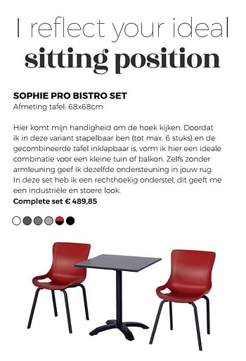 Promoties Sophie pro bistro set - Hartman - Geldig van 02/03/2018 tot 30/09/2018 bij Multi Bazar
